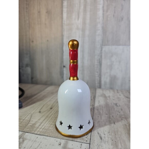 Lot of 6 Vintage Christmas Ceramic Bells Holiday Décor Reindeer Tree Angel Stock - Picture 4 of 14